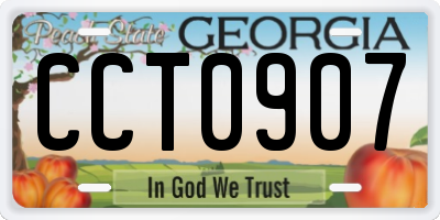 GA license plate CCT0907