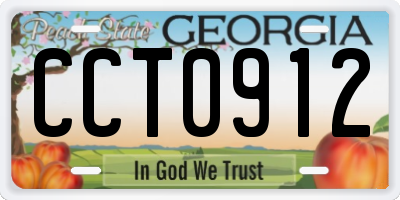 GA license plate CCT0912