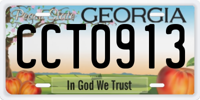 GA license plate CCT0913