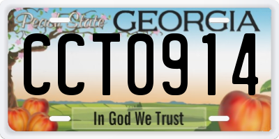 GA license plate CCT0914