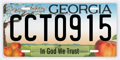 GA license plate CCT0915