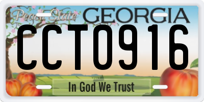GA license plate CCT0916