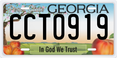 GA license plate CCT0919