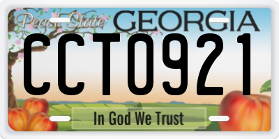 GA license plate CCT0921