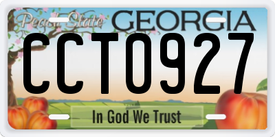 GA license plate CCT0927