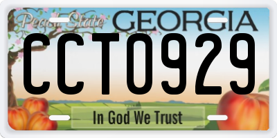 GA license plate CCT0929
