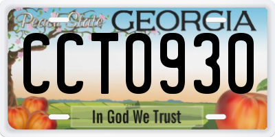 GA license plate CCT0930