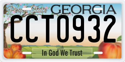 GA license plate CCT0932
