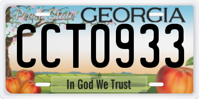 GA license plate CCT0933