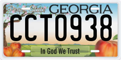 GA license plate CCT0938