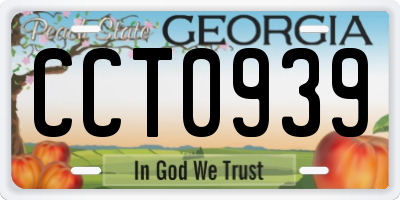 GA license plate CCT0939