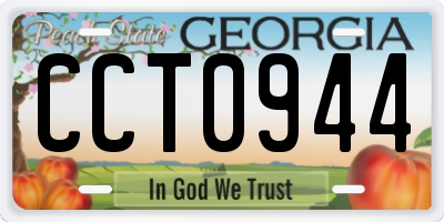 GA license plate CCT0944