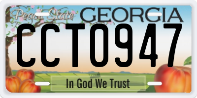 GA license plate CCT0947