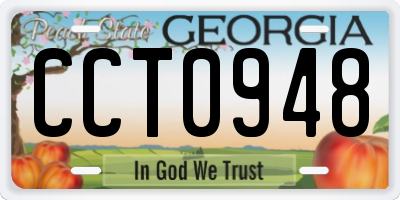 GA license plate CCT0948
