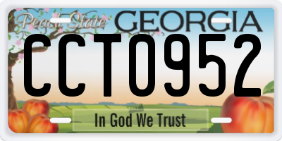 GA license plate CCT0952