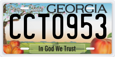 GA license plate CCT0953