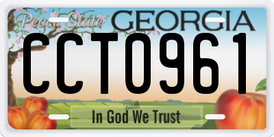 GA license plate CCT0961