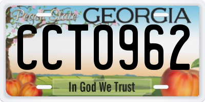 GA license plate CCT0962