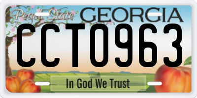 GA license plate CCT0963