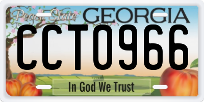 GA license plate CCT0966