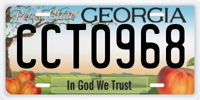 GA license plate CCT0968