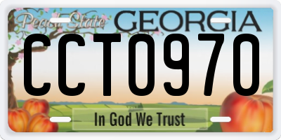 GA license plate CCT0970