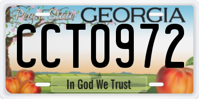 GA license plate CCT0972