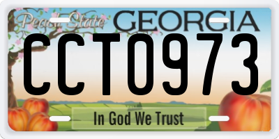 GA license plate CCT0973