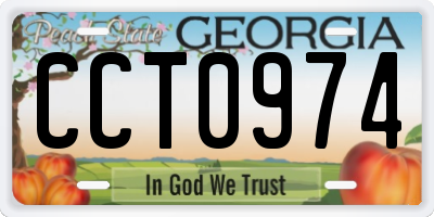 GA license plate CCT0974