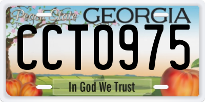 GA license plate CCT0975