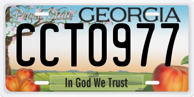 GA license plate CCT0977