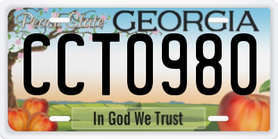 GA license plate CCT0980