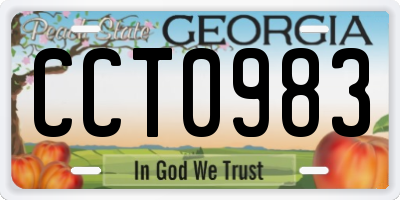 GA license plate CCT0983