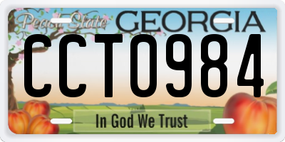 GA license plate CCT0984