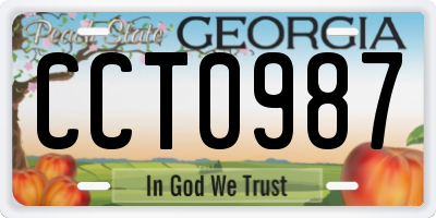 GA license plate CCT0987