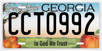 GA license plate CCT0992
