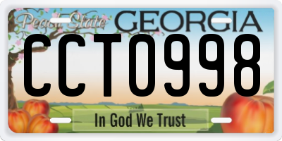 GA license plate CCT0998