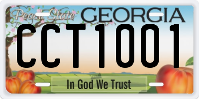 GA license plate CCT1001
