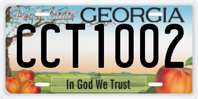GA license plate CCT1002