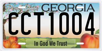 GA license plate CCT1004