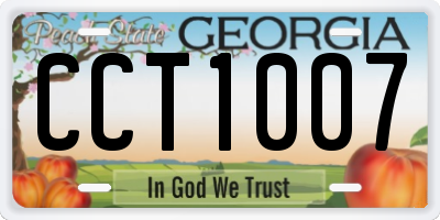 GA license plate CCT1007