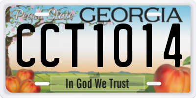 GA license plate CCT1014