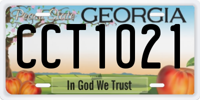 GA license plate CCT1021