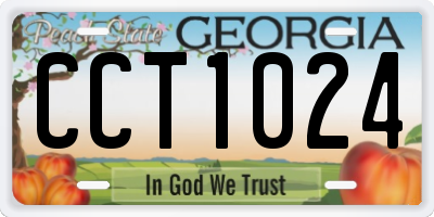 GA license plate CCT1024