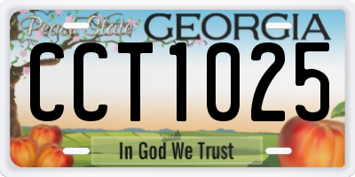 GA license plate CCT1025