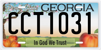 GA license plate CCT1031