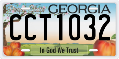 GA license plate CCT1032