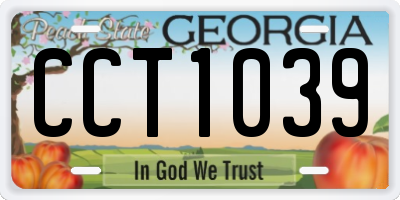 GA license plate CCT1039