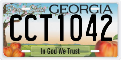 GA license plate CCT1042