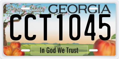 GA license plate CCT1045
